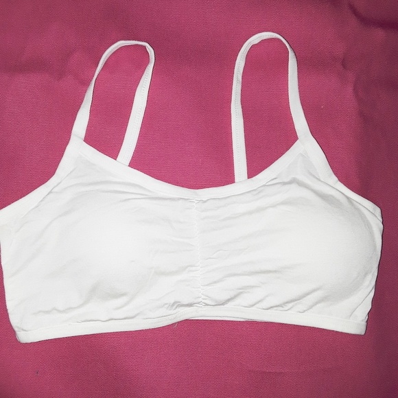 White Strappy Back Stretchy Bralette Crop Yoga Top - Picture 6 of 8